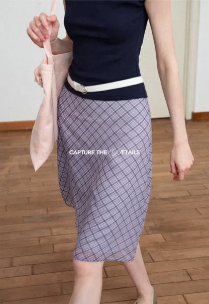 Plaid Print A Line Skirt