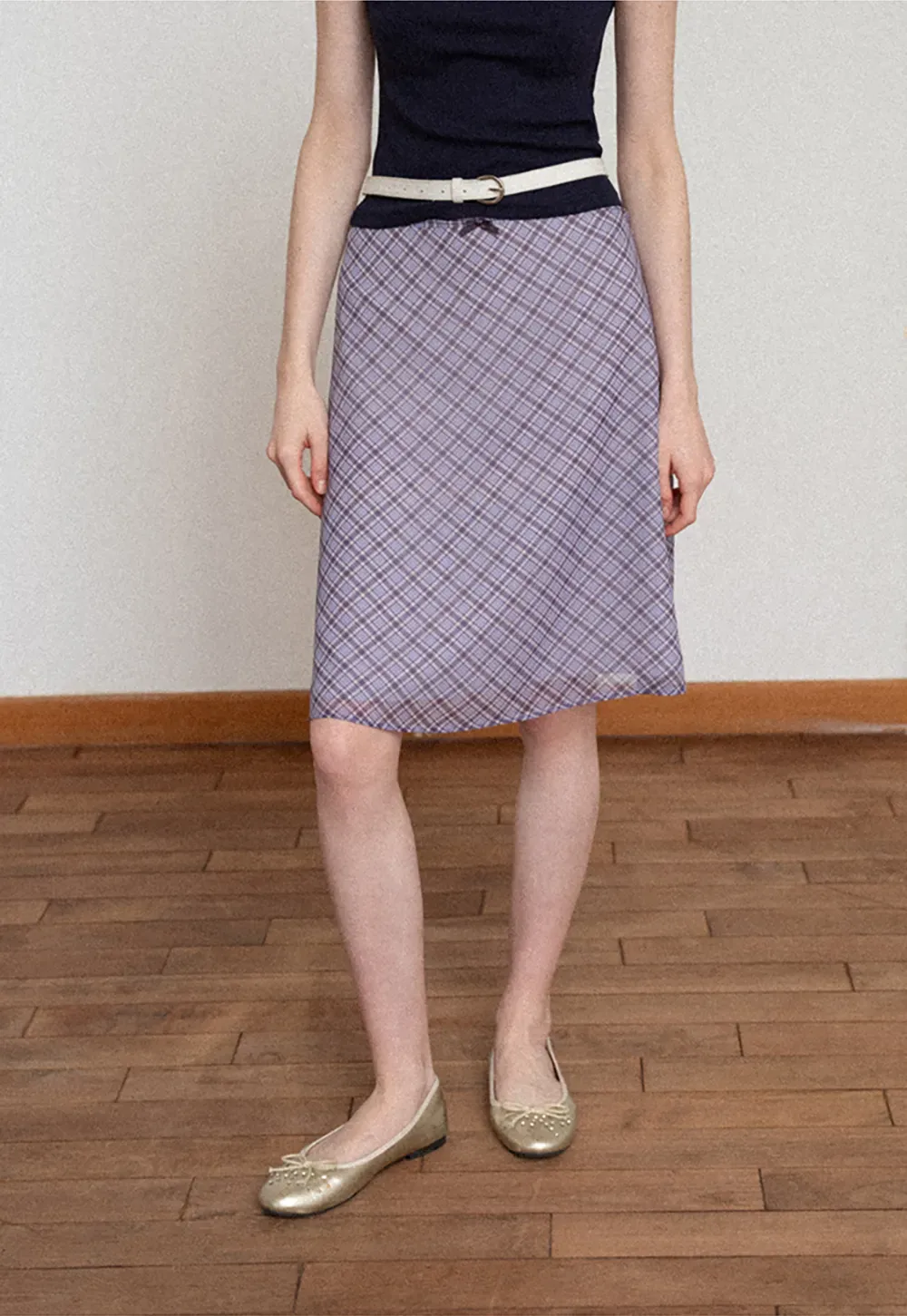 Plaid Print A Line Skirt