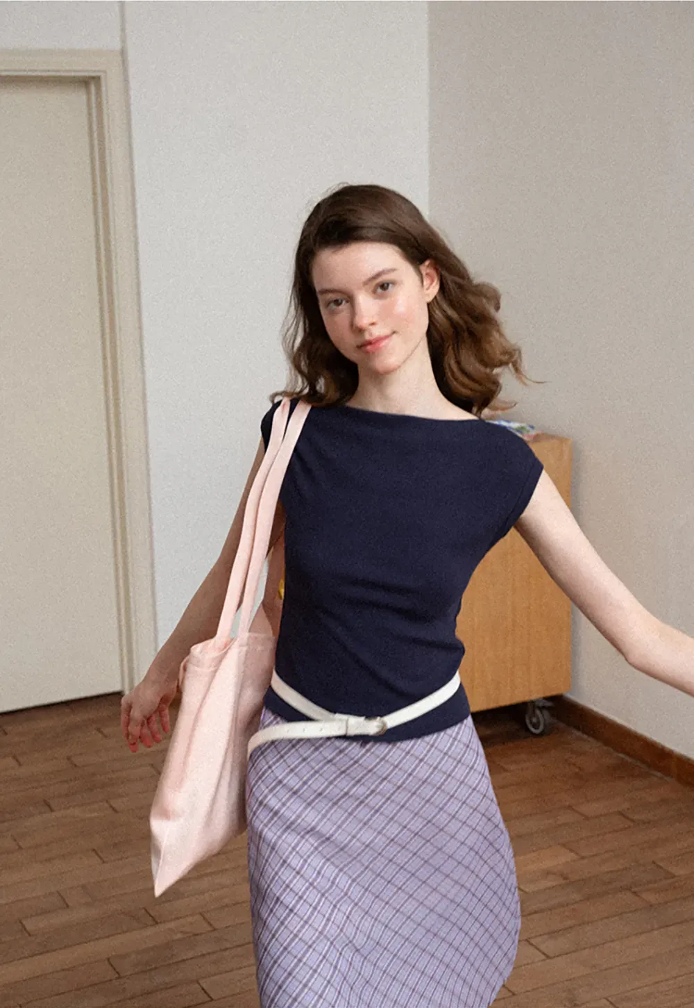 Plaid Print A Line Skirt