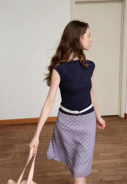 Plaid Print A Line Skirt