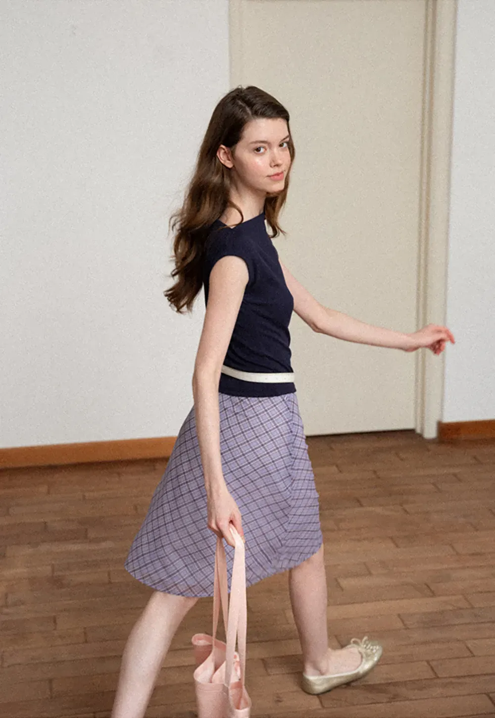 Plaid Print A Line Skirt