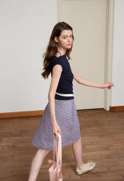 Plaid Print A Line Skirt