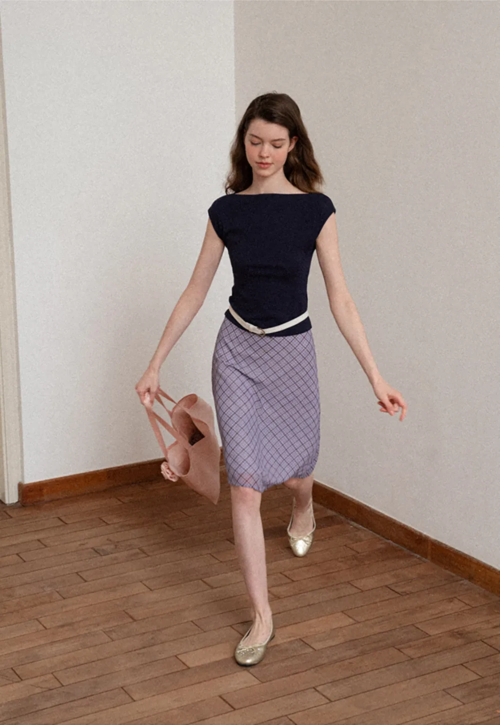 Plaid Print A Line Skirt