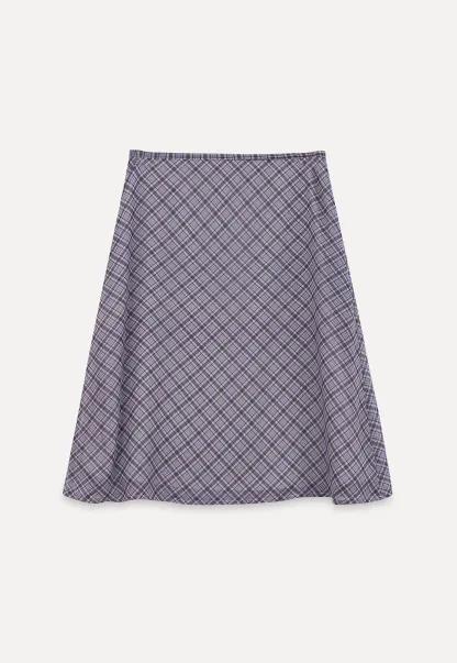Plaid Print A Line Skirt