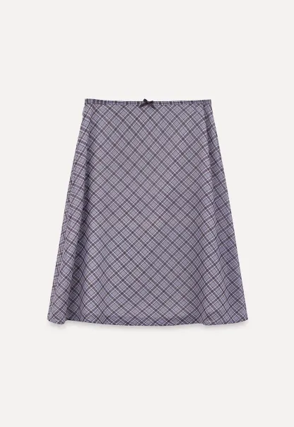 Plaid Print A Line Skirt