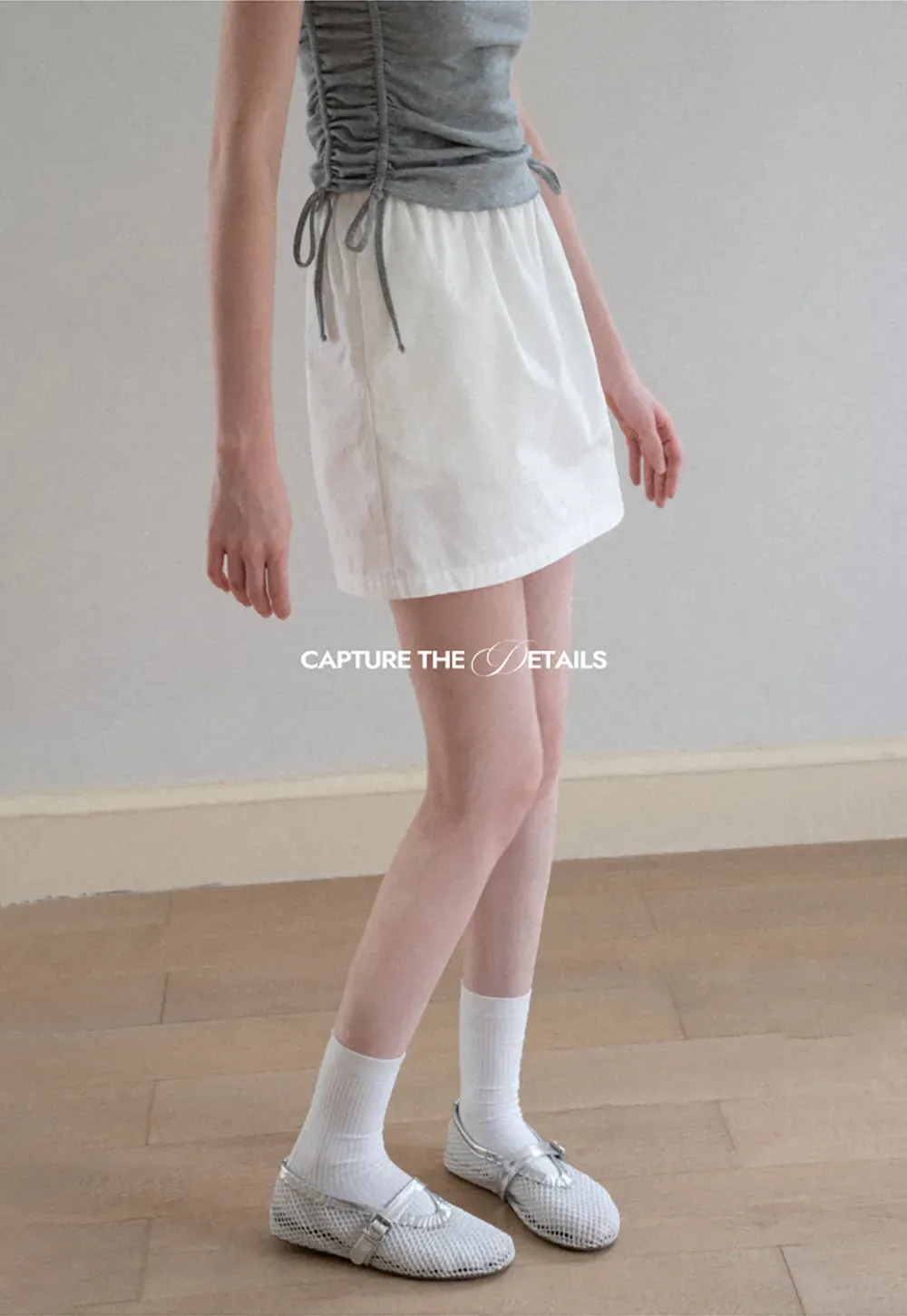 Ruched Side Detail High Waist A Line Skirt