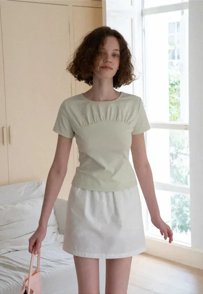 Ruched Side Detail High Waist A Line Skirt