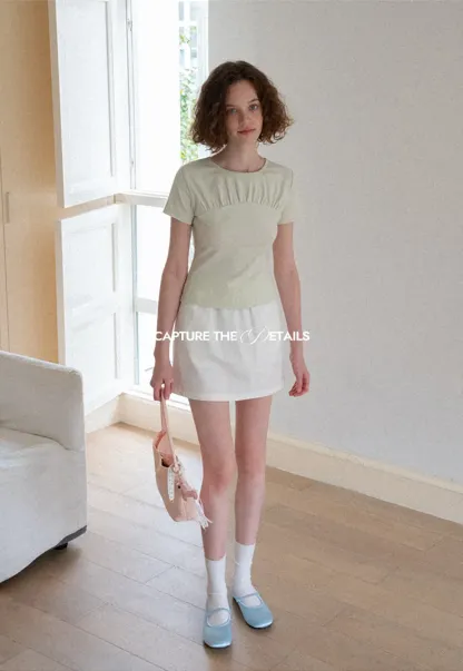 Ruched Side Detail High Waist A Line Skirt