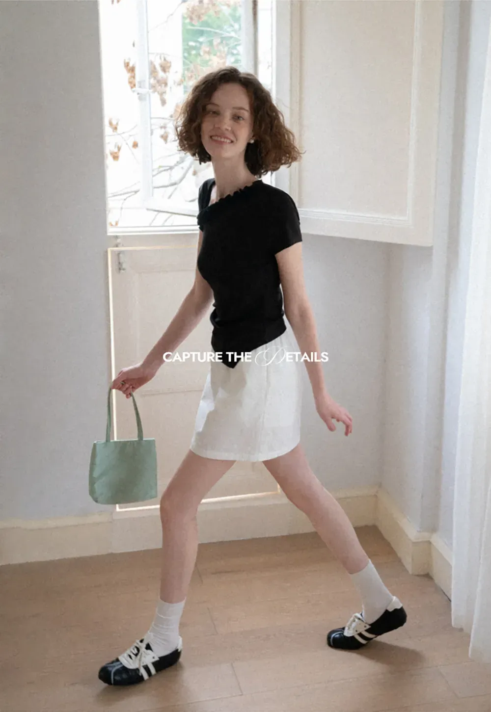 Ruched Side Detail High Waist A Line Skirt