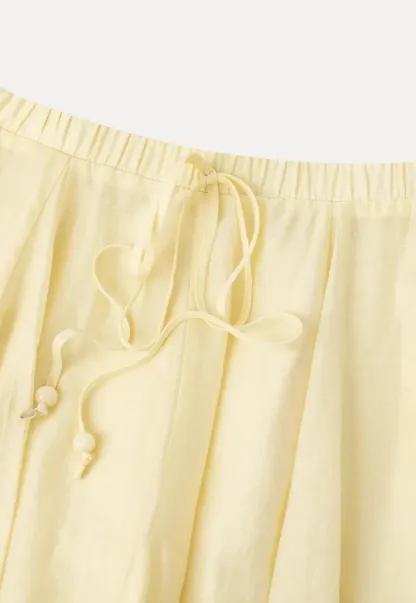 Flowy Linen Skirt with Drawstring Waist