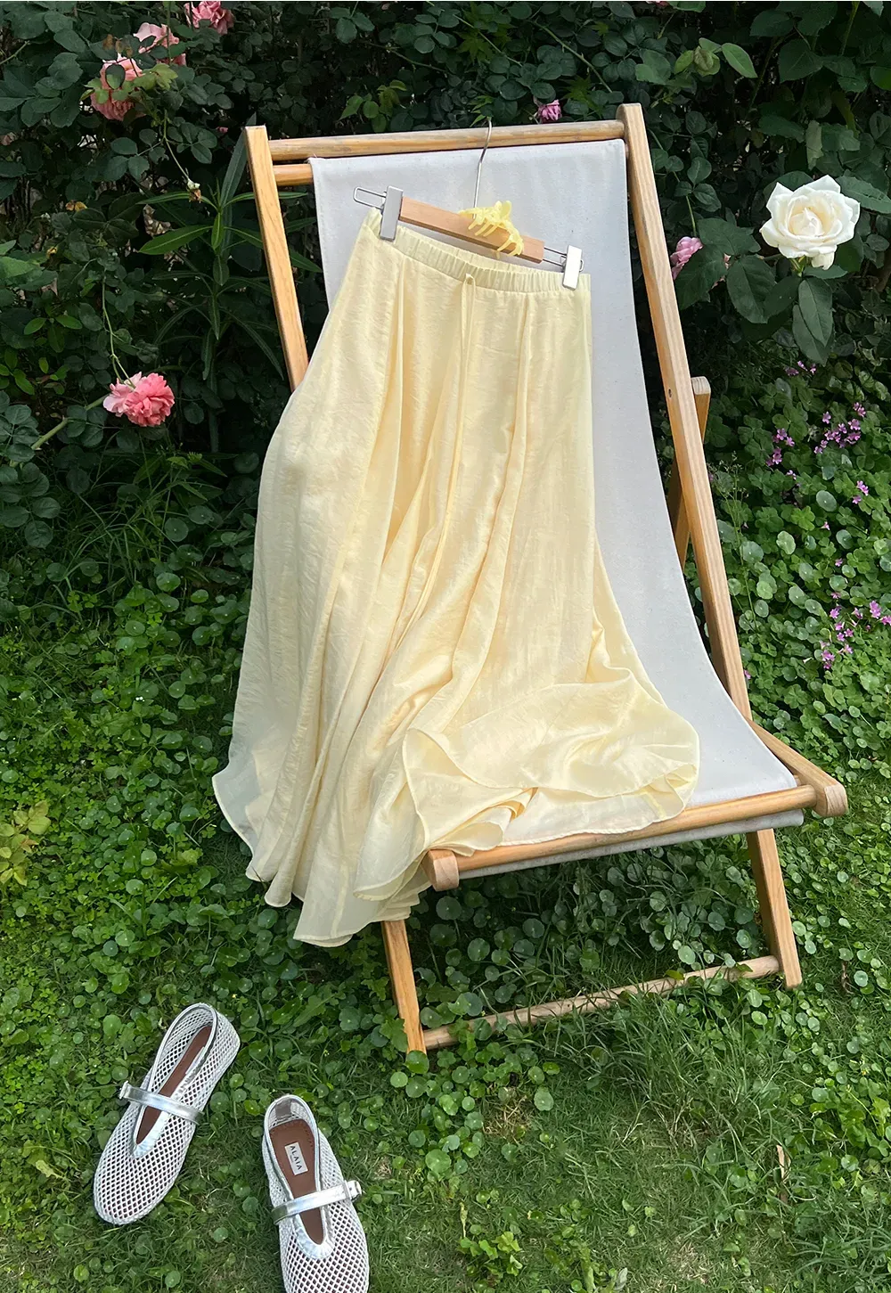 Flowy Linen Skirt with Drawstring Waist