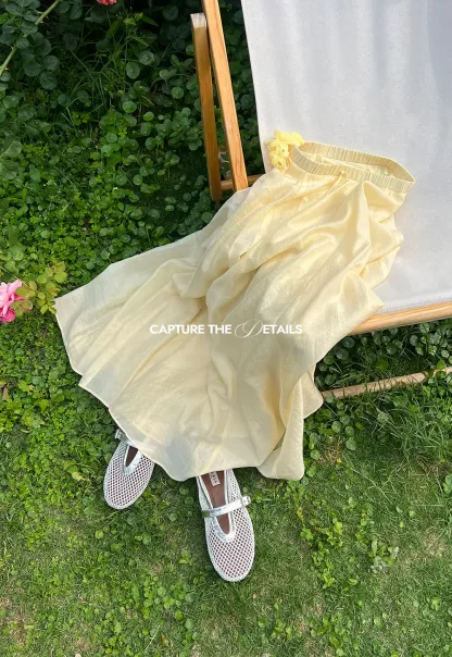 Flowy Linen Skirt with Drawstring Waist