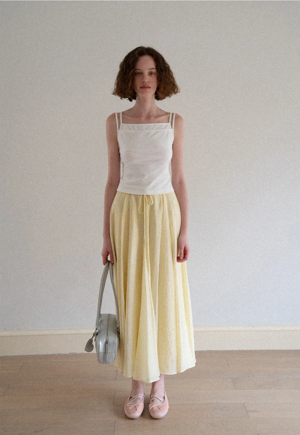 Flowy Linen Skirt with Drawstring Waist