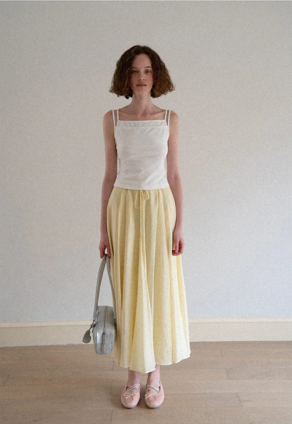 Flowy Linen Skirt with Drawstring Waist