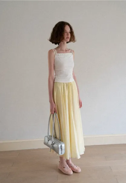 Flowy Linen Skirt with Drawstring Waist