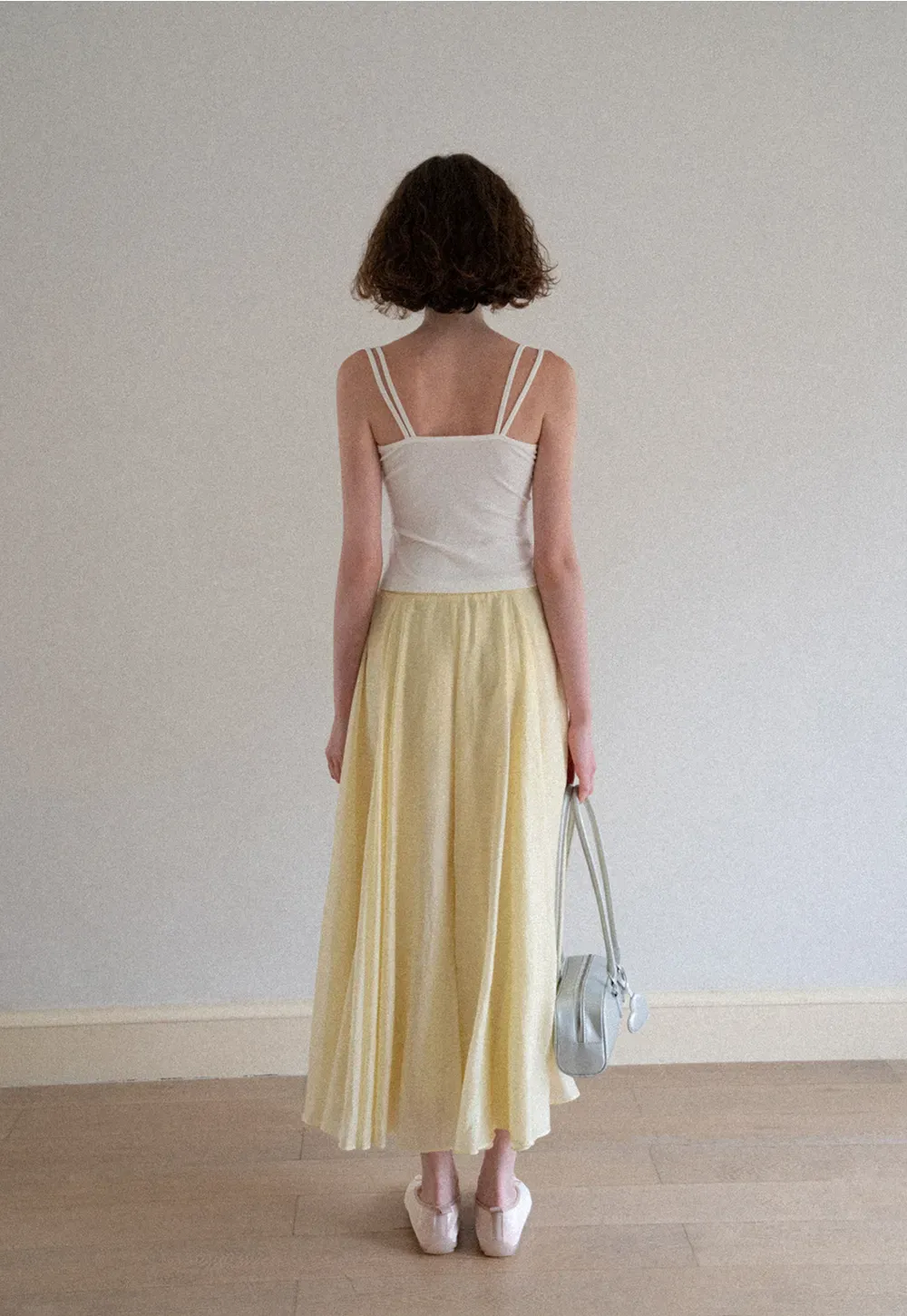 Flowy Linen Skirt with Drawstring Waist