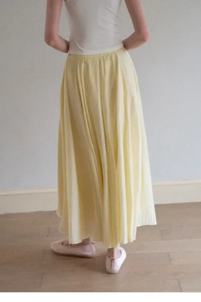 Flowy Linen Skirt with Drawstring Waist