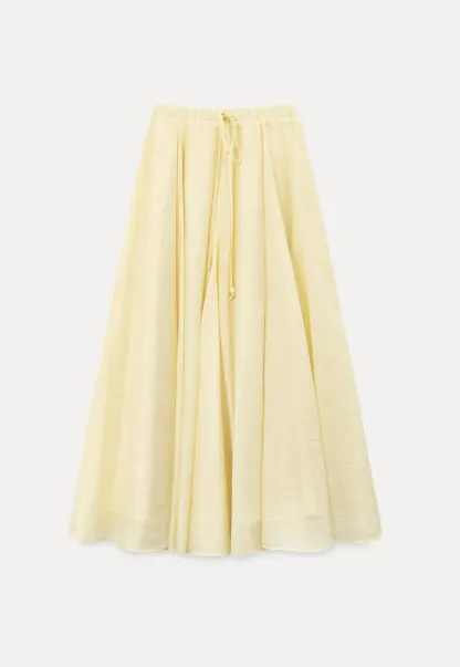 Flowy Linen Skirt with Drawstring Waist