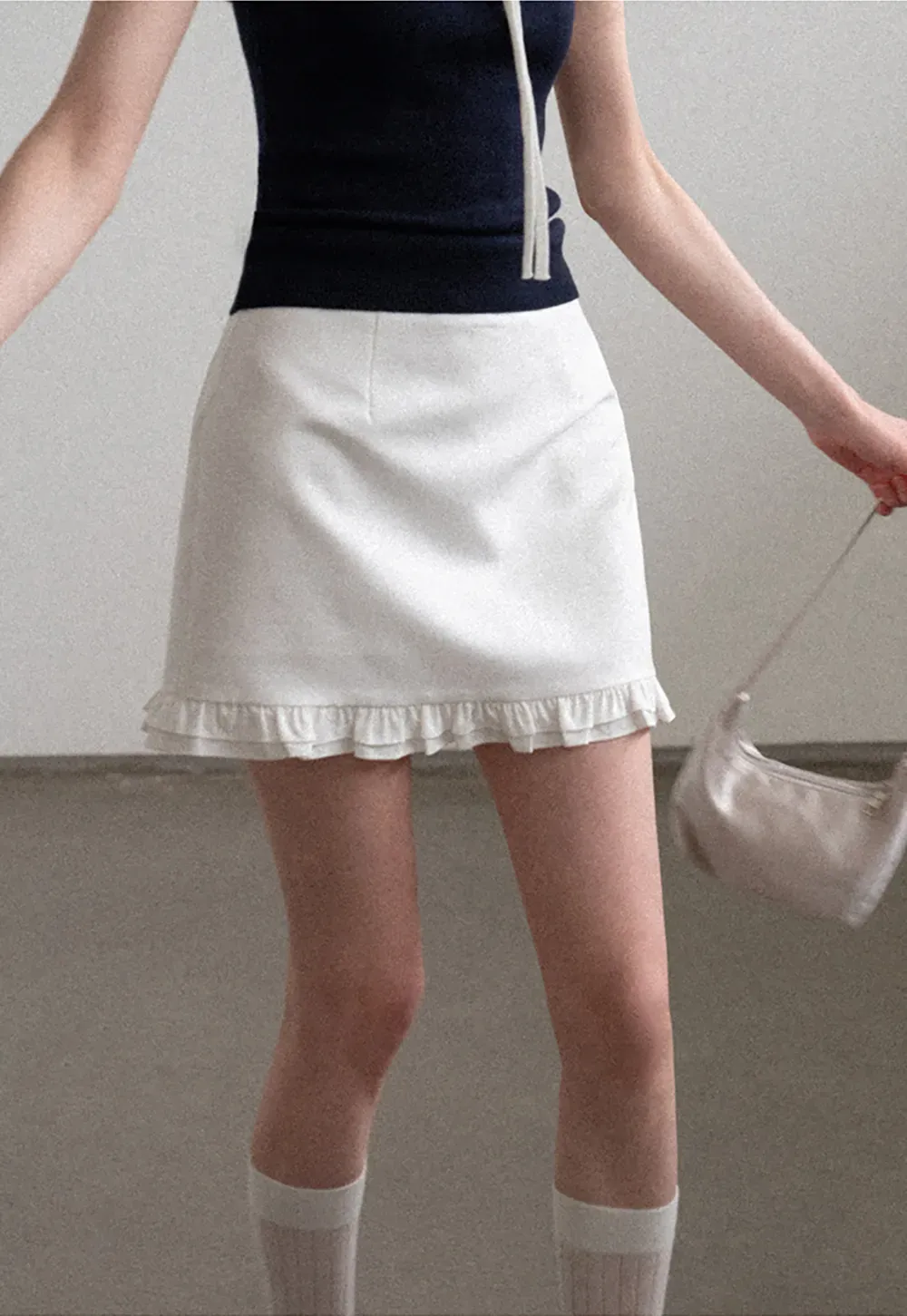 Ruffled Hem Mini Skirt