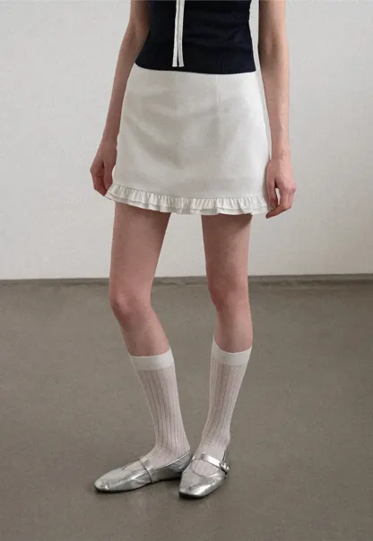 Ruffled Hem Mini Skirt