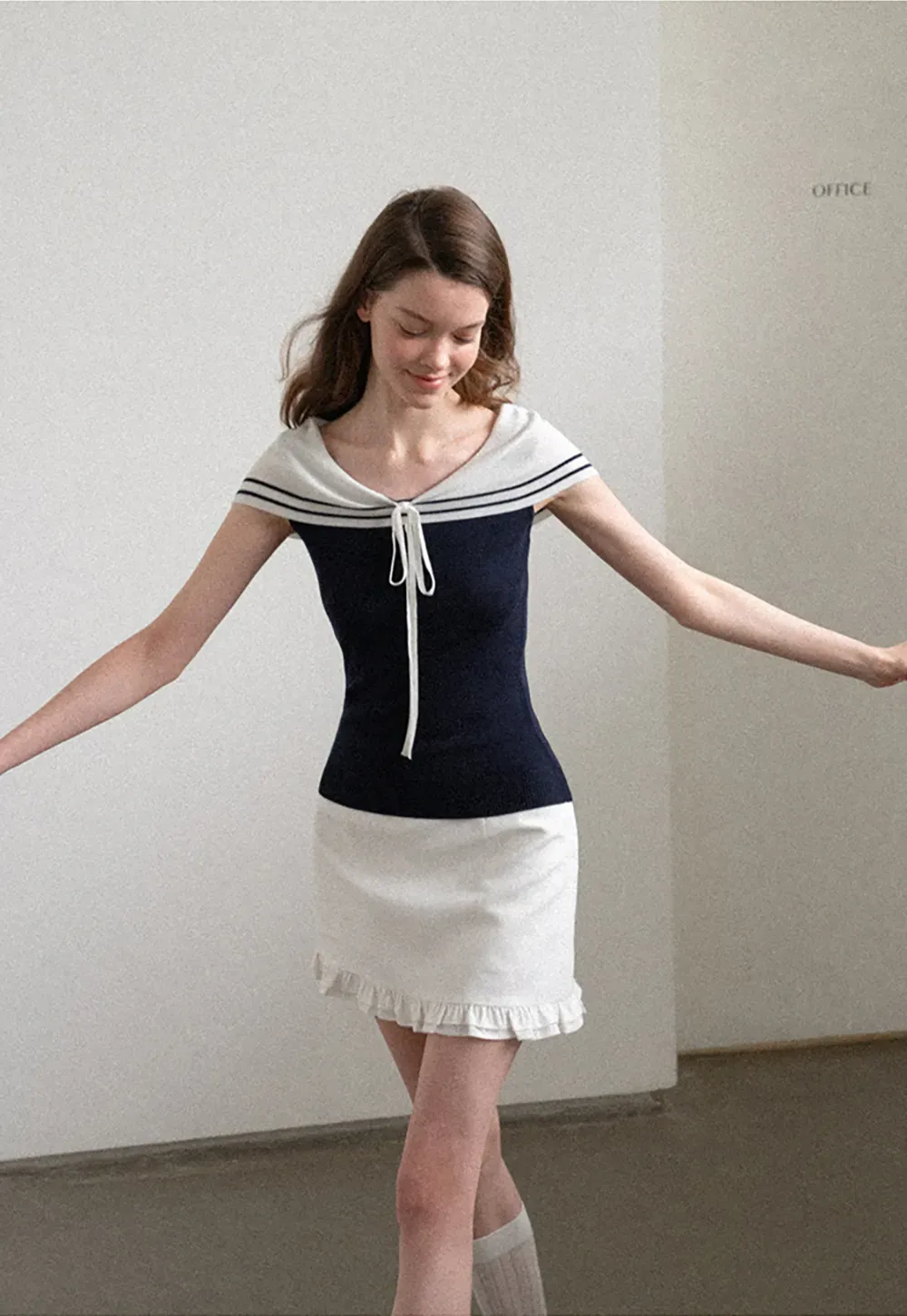 Ruffled Hem Mini Skirt