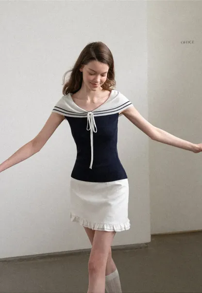 Ruffled Hem Mini Skirt