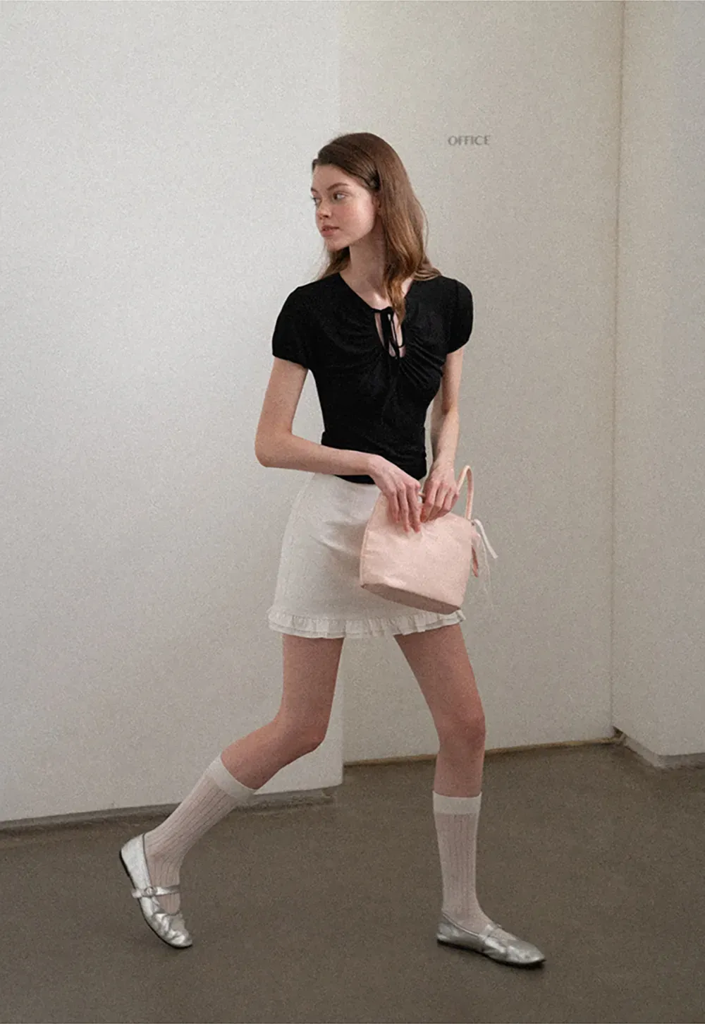 Ruffled Hem Mini Skirt