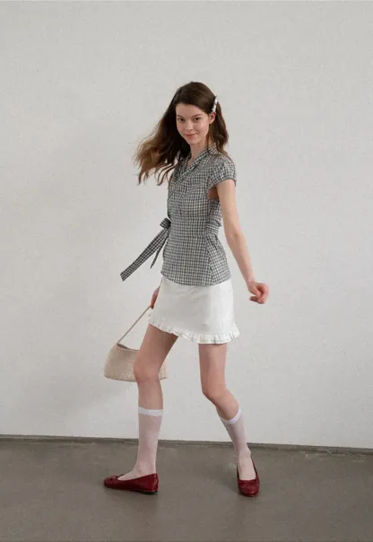 Ruffled Hem Mini Skirt