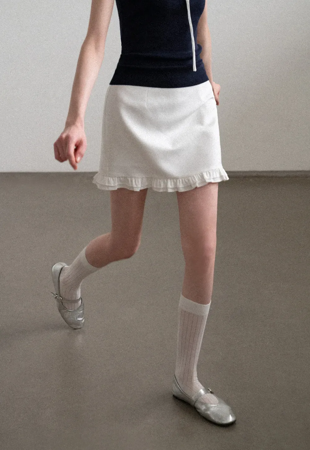 Ruffled Hem Mini Skirt