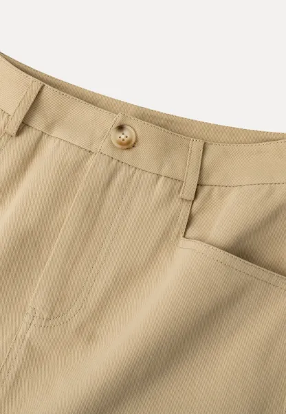 High Waist Structured Mini Skirt With Front Button Closure