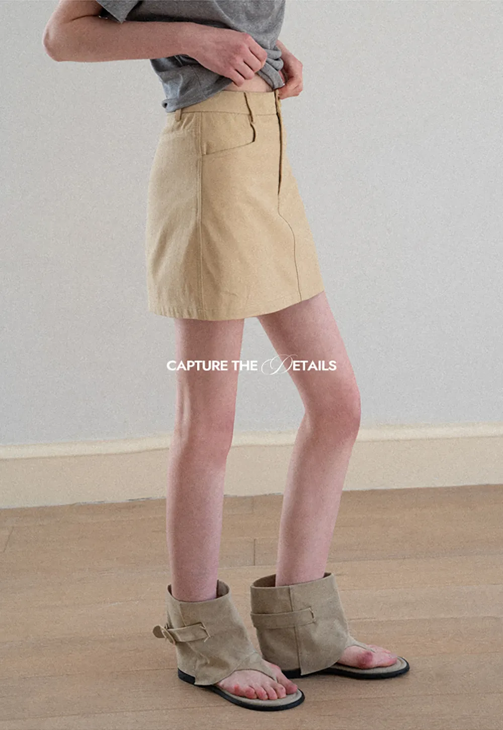 High Waist Structured Mini Skirt With Front Button Closure