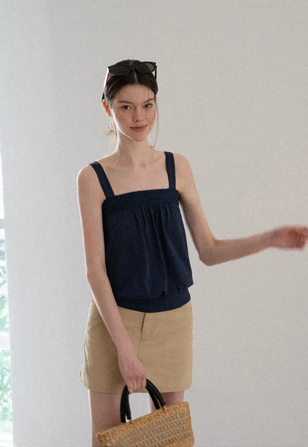 High Waist Structured Mini Skirt With Front Button Closure