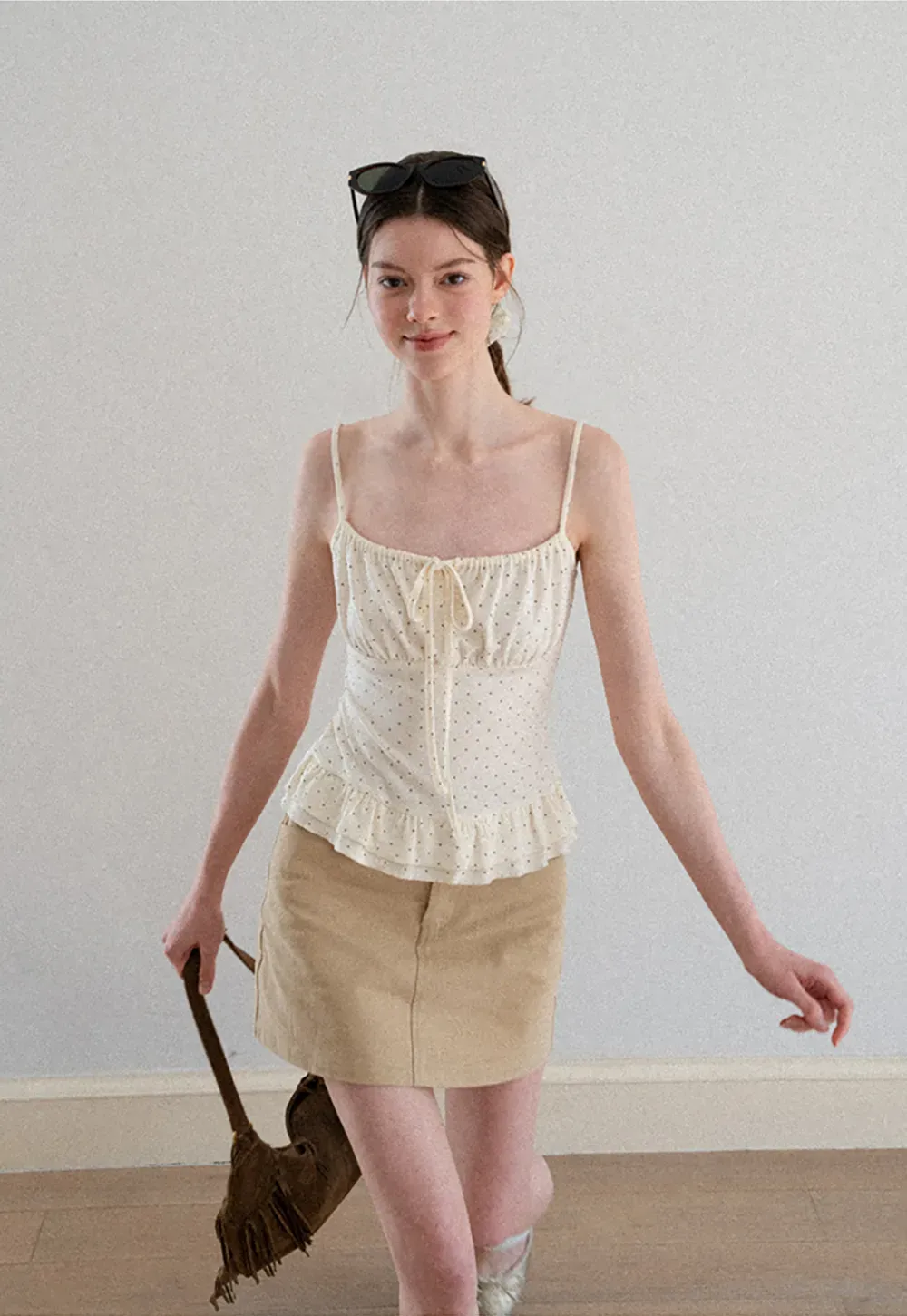 High Waist Structured Mini Skirt With Front Button Closure