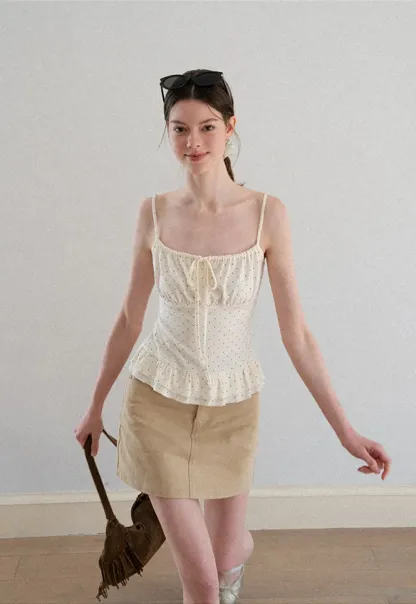 High Waist Structured Mini Skirt With Front Button Closure