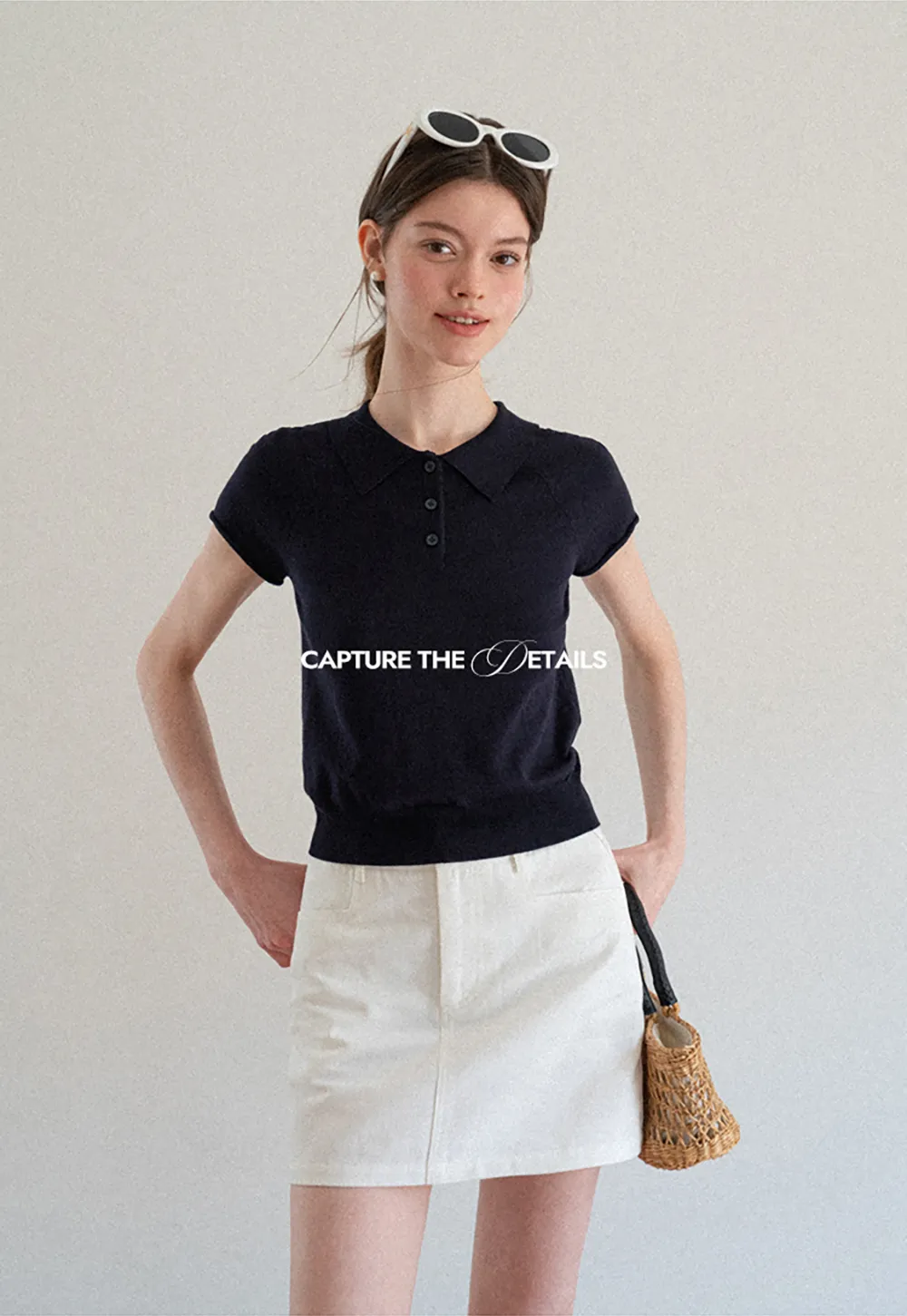 High Waist Structured Mini Skirt With Front Button Closure