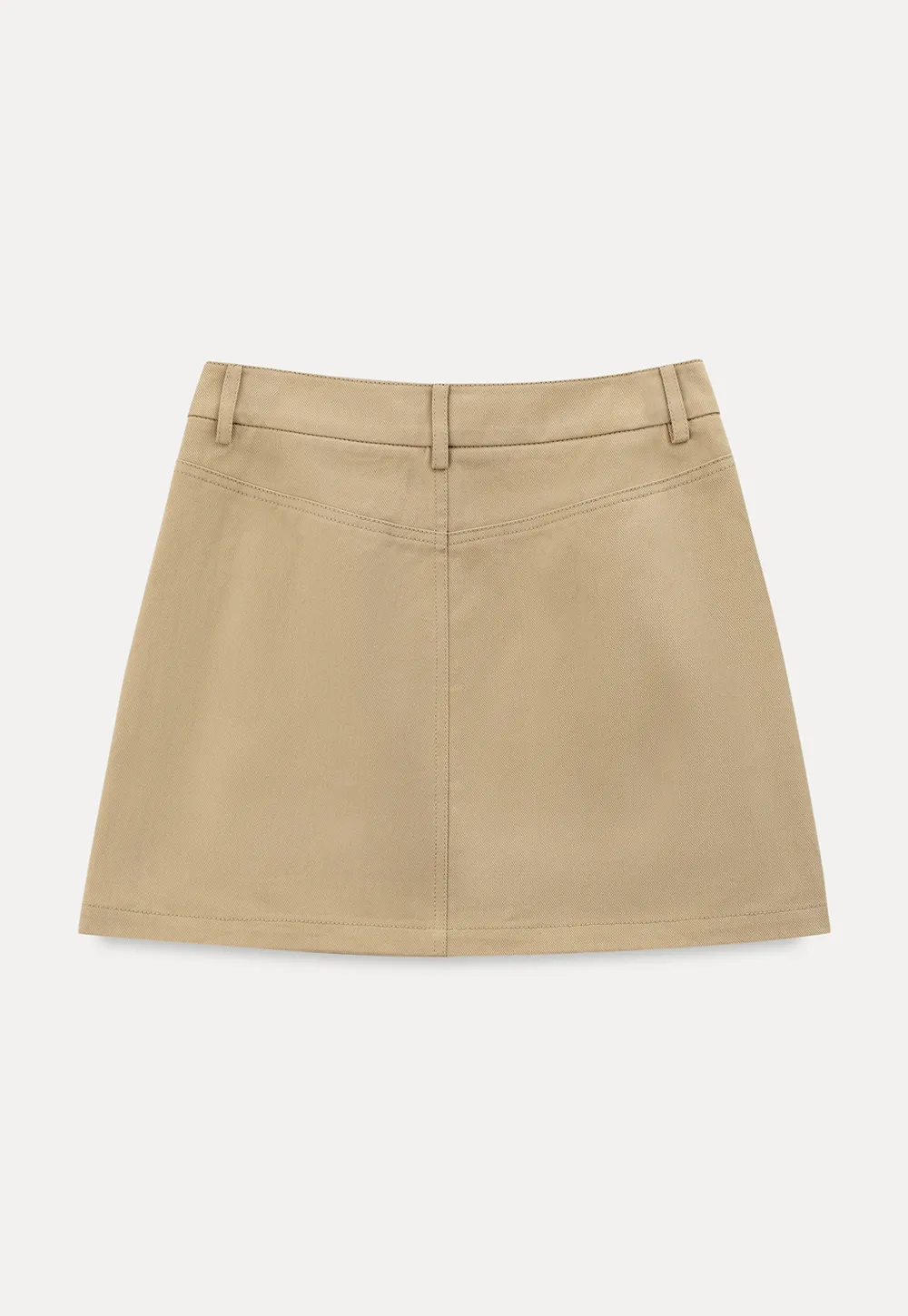 High Waist Structured Mini Skirt With Front Button Closure