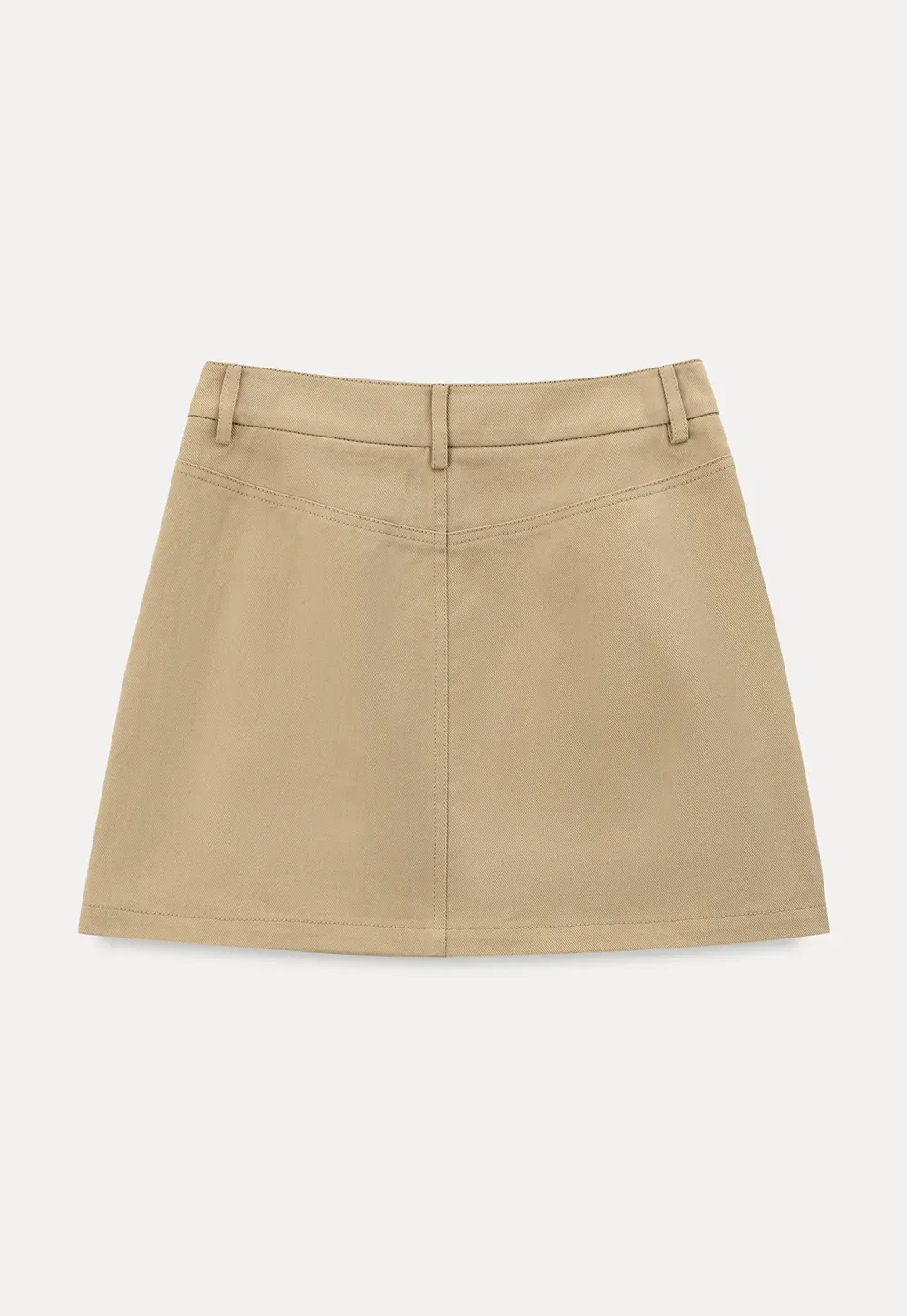High Waist Structured Mini Skirt With Front Button Closure