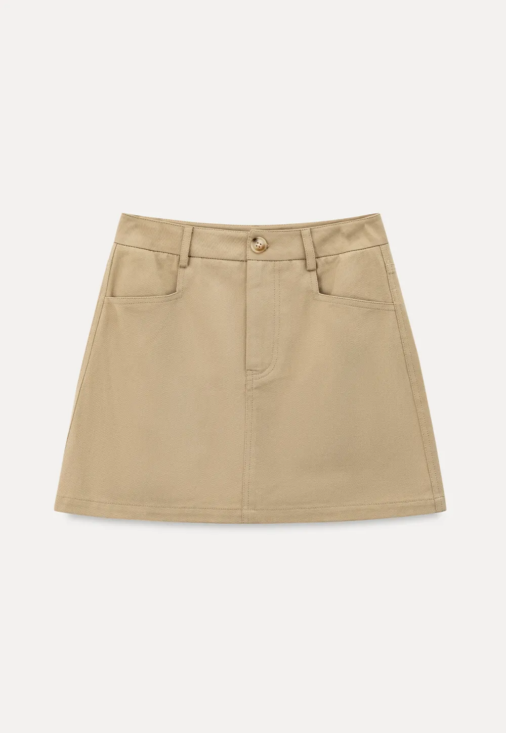 High Waist Structured Mini Skirt With Front Button Closure