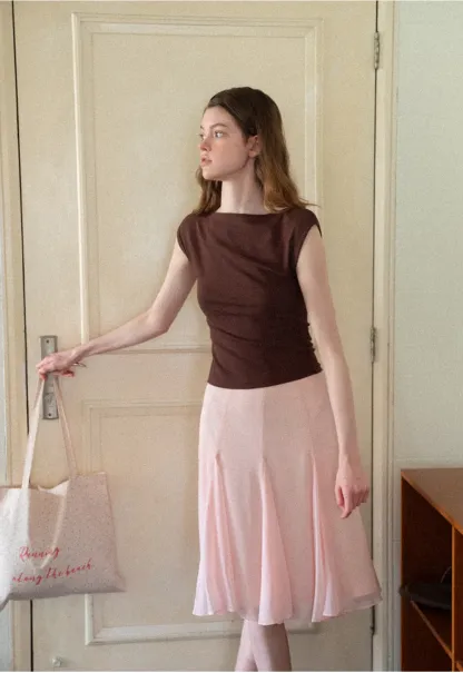 Flowy Pleated Midi Skirt