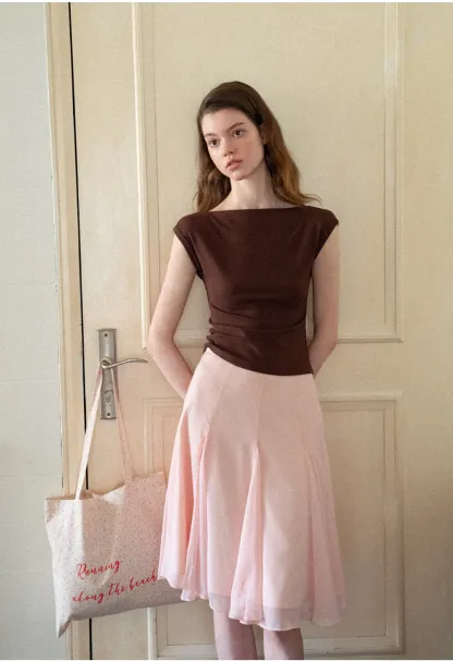 Flowy Pleated Midi Skirt