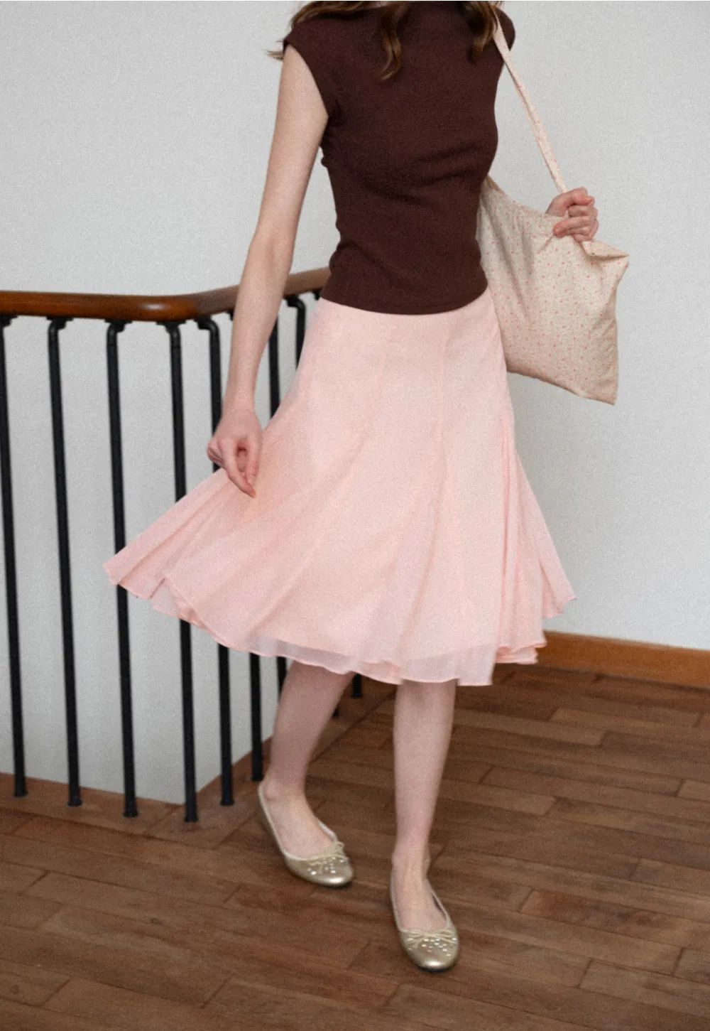 Flowy Pleated Midi Skirt