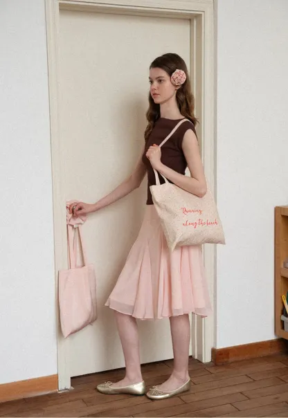 Flowy Pleated Midi Skirt