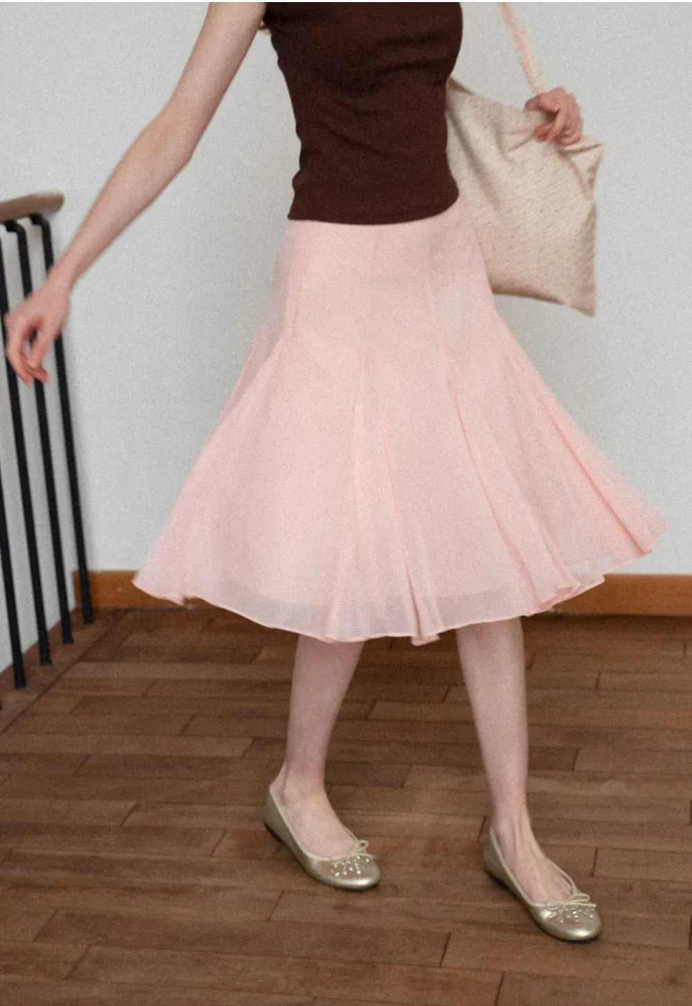 Flowy Pleated Midi Skirt