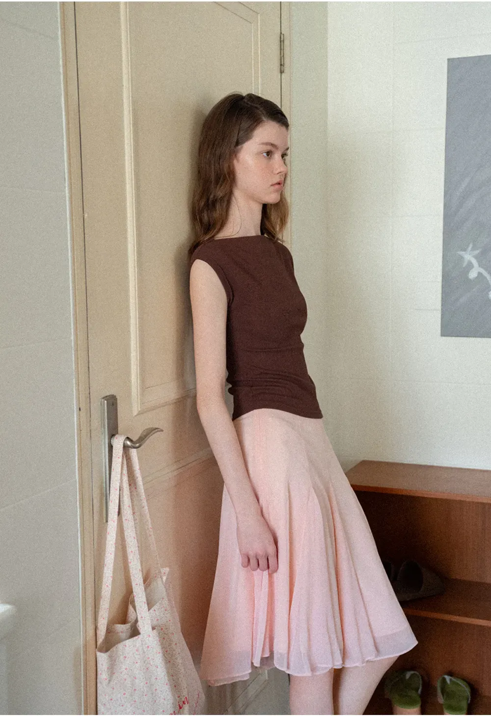 Flowy Pleated Midi Skirt