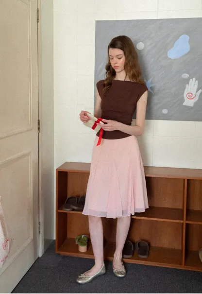 Flowy Pleated Midi Skirt