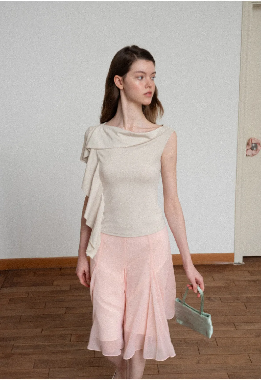 Flowy Pleated Midi Skirt