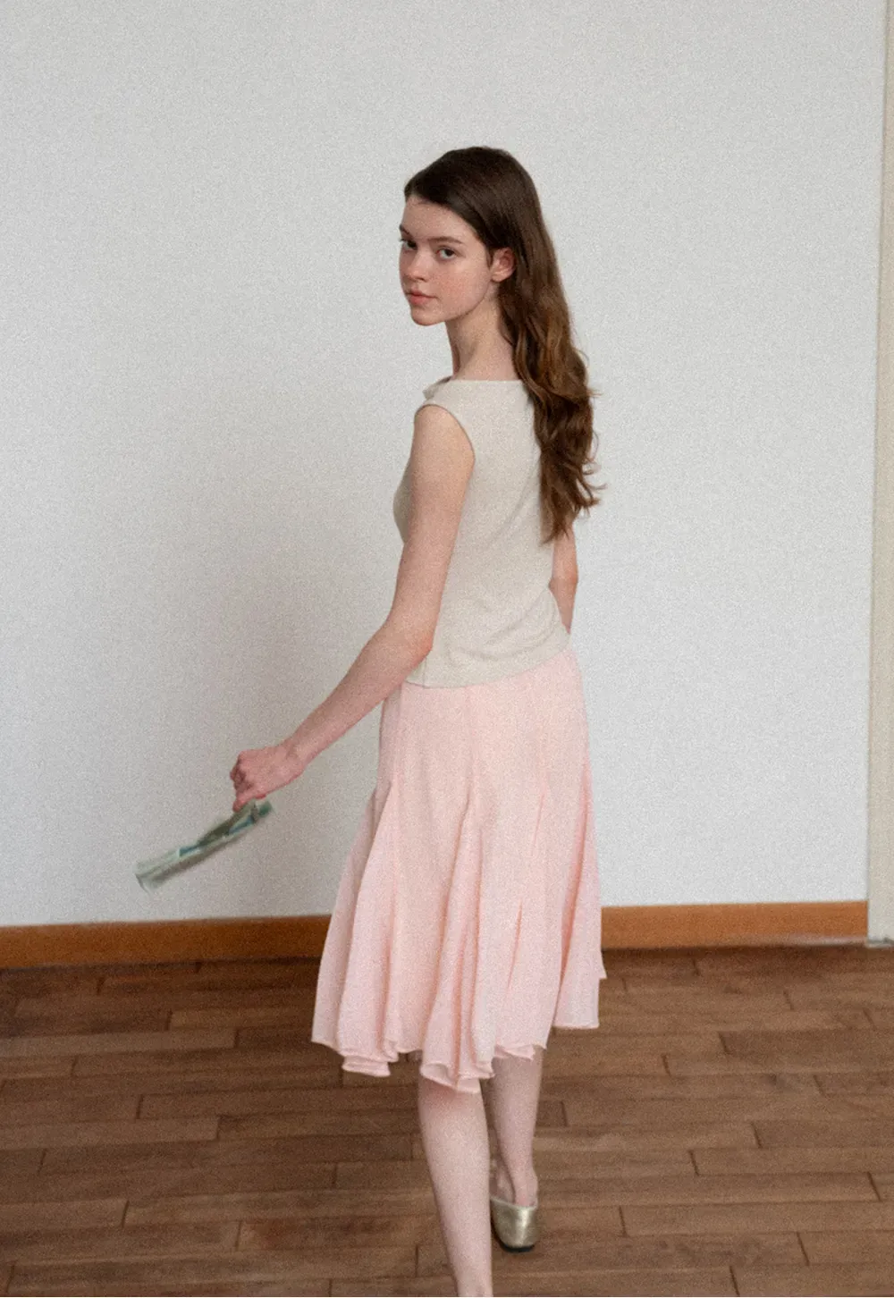 Flowy Pleated Midi Skirt