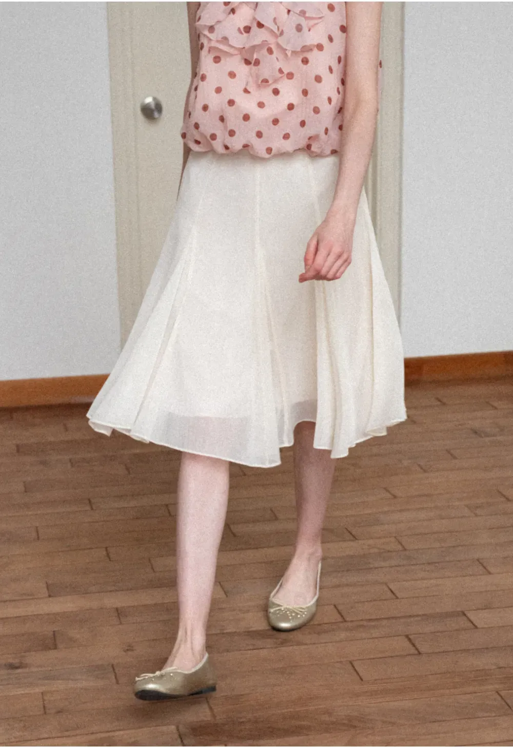 Flowy Pleated Midi Skirt