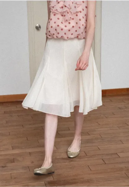 Flowy Pleated Midi Skirt