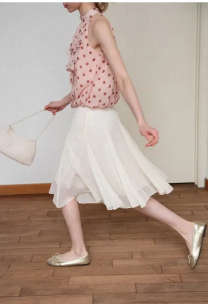 Flowy Pleated Midi Skirt